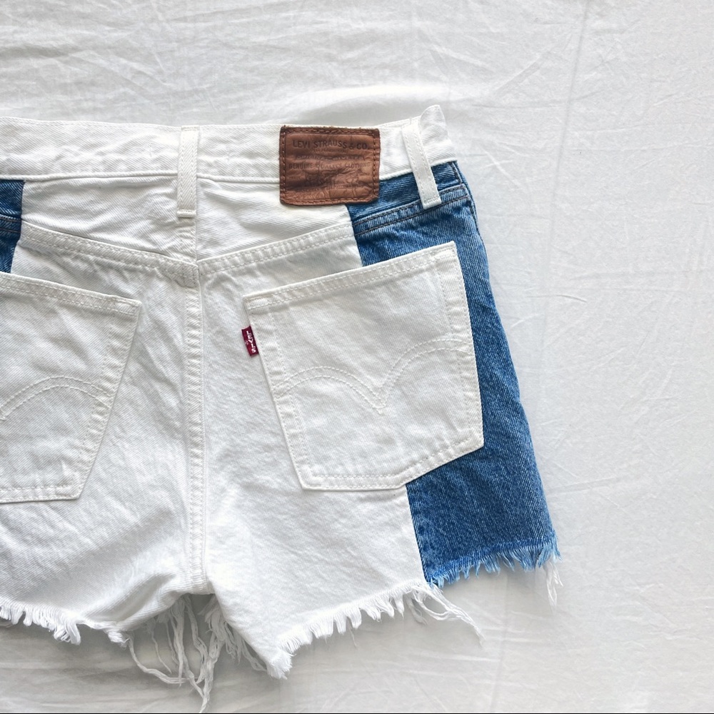 Levi’s Two Toned Blue/White Denim Shorts